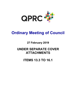 Attachments of Ordinary Meeting of Council