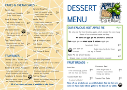 Dessert Menu