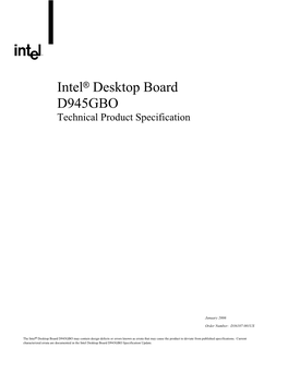 Intel® Desktop Board D945GBO Technical Product Specification
