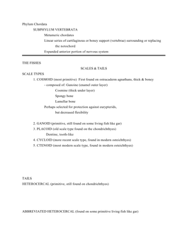 Fishes Scales & Tails Scale Types 1