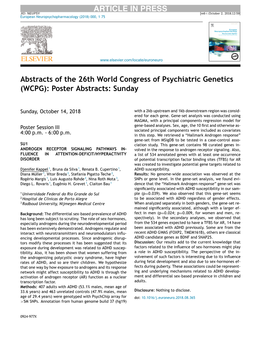 (WCPG): Poster Abstracts: Sunday