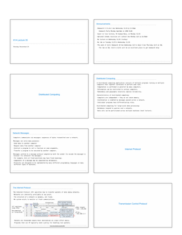 61A Lecture 35 Distributed Computing Internet Protocol Transmission