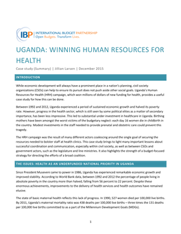 Uganda: Winning Human Resources for Health