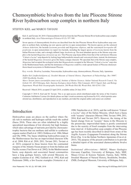 Chemosymbiotic Bivalves from the Late Pliocene Stirone River Hydrocarbon Seep Complex in Northern Italy