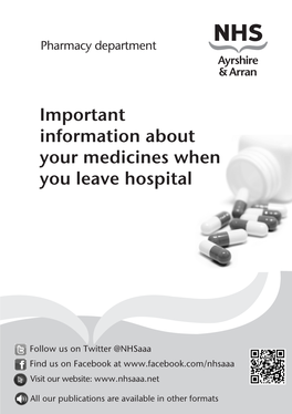 M-Important Information About Your Medicines When You Leave Hospital