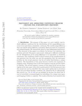 Equivalent and Absolutely Continuous Measure Changes for Jump-Diffusion