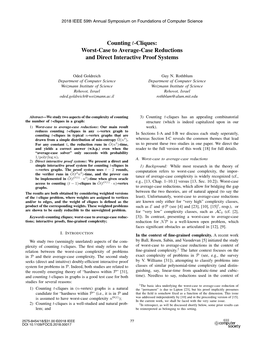 Counting T-Cliques: Worst-Case to Average-Case Reductions and Direct Interactive Proof Systems