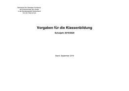 Vorgaben Für Die Klassenbildung