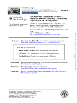 Heteroclitic CD8 T Cell Epitopes Enhanced Antiviral Immunity