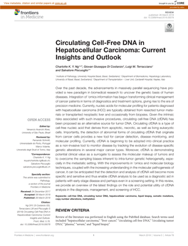 Circulating Cell-Free DNA in Hepatocellular Carcinoma: Current Insights and Outlook