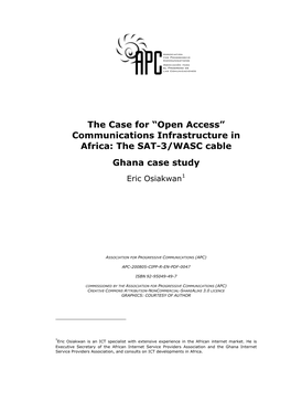 The SAT-3/WASC Cable Ghana Case Study Eric Osiakwan1