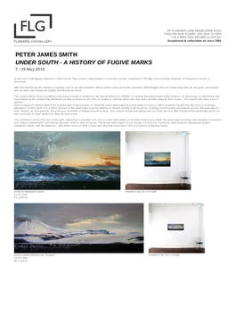 PETER JAMES SMITH UNDER SOUTH - a HISTORY of FUGIVE MARKS 7 - 25 May 2013