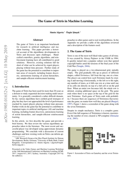 The Game of Tetris in Machine Learning