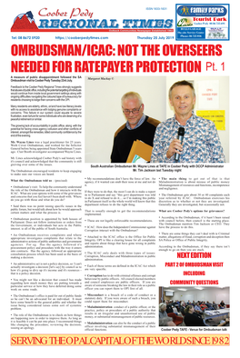 OMBUDSMAN/ICAC: NOT the OVERSEERS NEEDED for RATEPAYER PROTECTION Pt