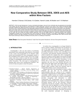 New Comparative Study Between DES, 3DES and AES Within Nine Factors