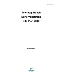Towradgi Beach Dune Vegetation Site Plan 2018