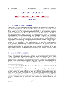 OF EZEKIEL Ezekiel 26–28
