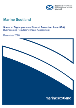 Sound of Gigha Proposed Special Protection Area (SPA) Business and Regulatory Impact Assessment