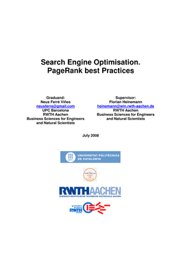 Pagerank Best Practices Neus Ferré Aug08