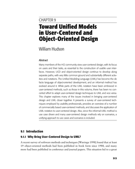 Toward Unified Models in User-Centered and Object-Oriented