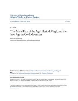 Hesiod, Virgil, and the Iron Age on Cold Mountain Emily A