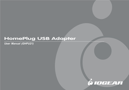 Homeplug USB Adapter User Manual (GHPU21)