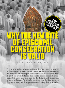 Why the New Rite of Episcopal Consecration Is Valid Fr