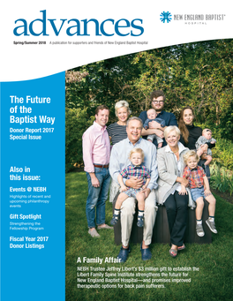 The Future of the Baptist Way Donor Report 2017 Special Issue
