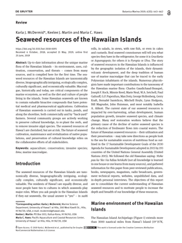Seaweed Resources of the Hawaiian Islands