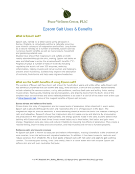 Epsom Salt Uses & Benefits