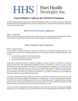 Federal Relief Overview