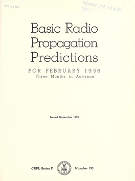 Basic Radio Propagation Predictions for February 1956: Three Months In