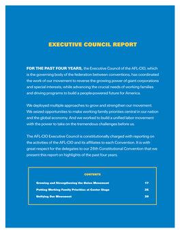 Executive Council Report