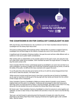 The Countdown Is on for Carols by Candlelight in 2020