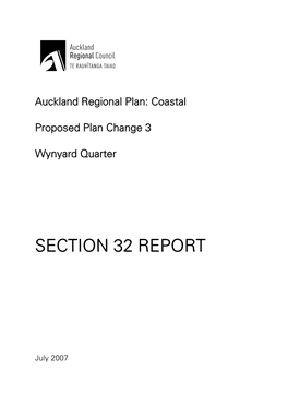 Section 32 Plan Change 3 Wynyard Quarter