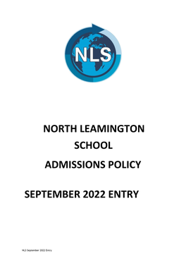 North Leamington School Admissions Policy