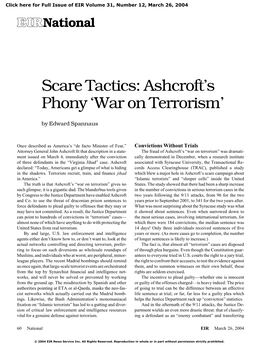 Scare Tactics: Ashcroft's Phony 'War on Terrorism'