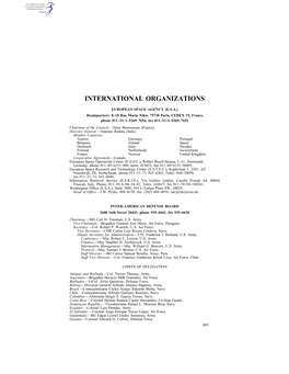 International Organizations