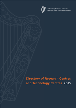 Directory of Research Centres and Technology Centres 2015 Contents