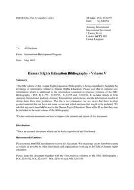 Human Rights Education Bibliography - Volume V