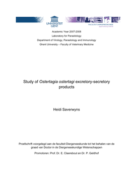 Ostertagia Ostertagi Excretory-Secretory Products