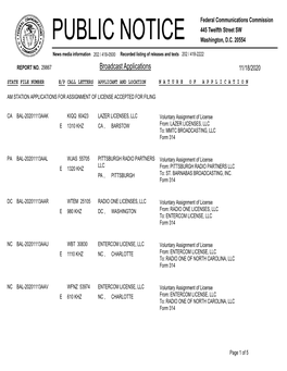 Broadcast Applications 11/18/2020