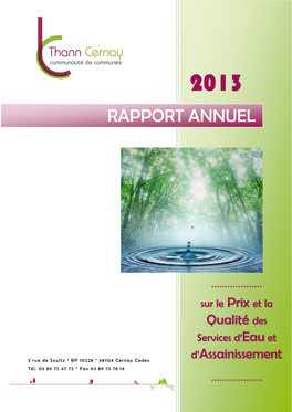 Rapport Eau-Assainissement 2013