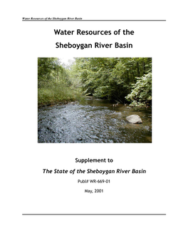 Water Resources of the Sheboygan River Basin