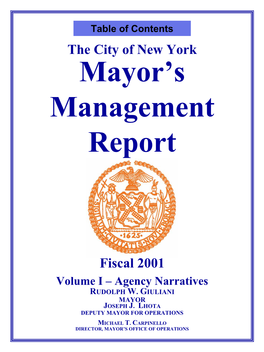 Mayor's Management Report