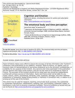 The Emotional Body and Time Perception