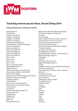 The D-Day Anniversary Air Show, 24 and 25 May 2014