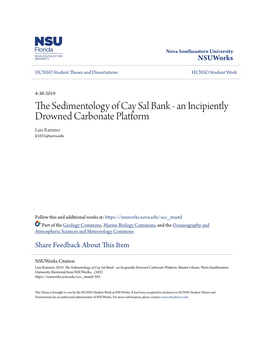 The Sedimentology of Cay Sal Bank - an Incipiently Drowned Carbonate Platform