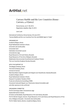 Carrara Marble and the Low Countries (Rome- Carrara, 4-8 Jun12)