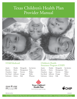 Texas Children's Health Plan Provider Manual